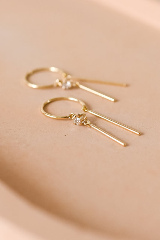 Single Diamond Chime Earring